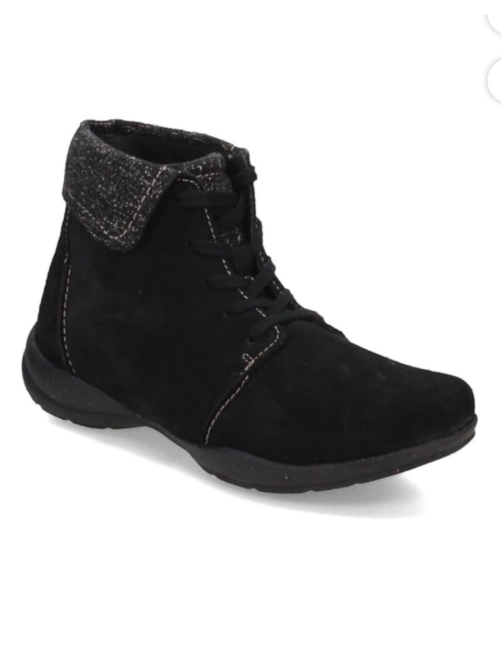 Clarke’s | Women’s Roseville Lace Ankle Boot with Fold-Over Collar Size 8